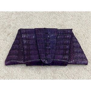 Juliette Jake - purple Wrap Around Crocodile Clutch